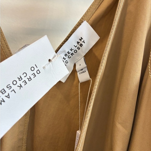 DEREK LAM 10 CROSBY Cotton Poplin Gathered Wrap Dress size 4 NWT - Picture 4 of 7